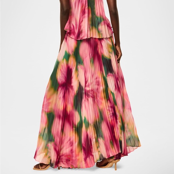 MISA Los Angeles Ilona Pleated Chiffon Maxi Skirt - Picture 1 of 3